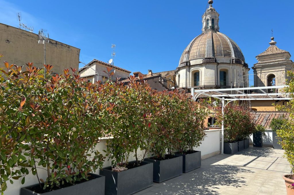 Spazi aperti della terrazza di Now Apartments a Roma centro